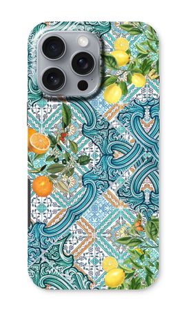 Blue tiles, lemons and oranges