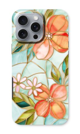 Orange stained glass flower