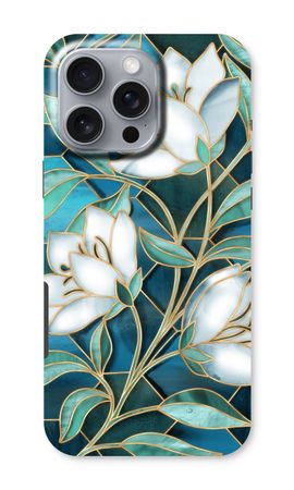 Blue stained glass flowers