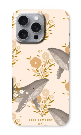 Floral Whales, iPhone 16 Pro Max kestävä kotelo