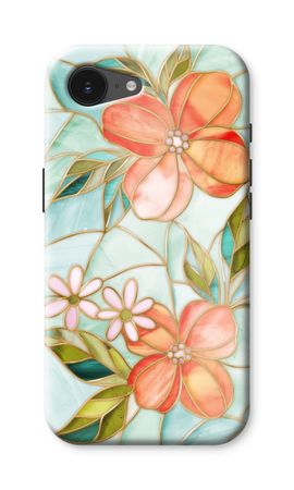 Orange stained glass flower