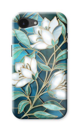 Blue stained glass flowers