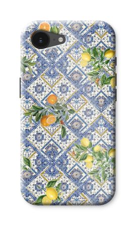 Blue tiles, lemons and oranges - small