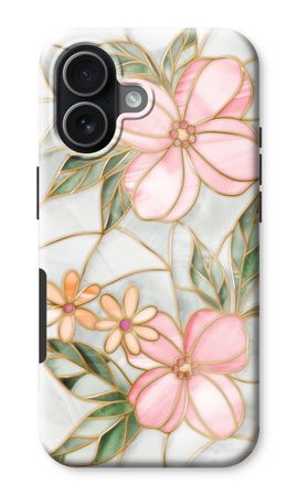 Fleur en vitrail orange