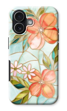 Fleur en vitrail orange