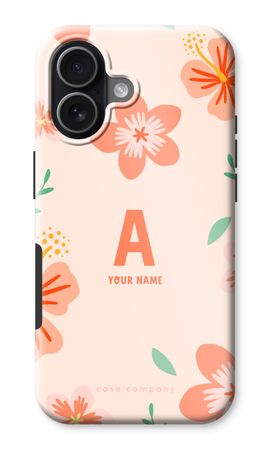 Tropical Pink Flowers Monogram