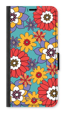 Fleurs rétro - Bleu