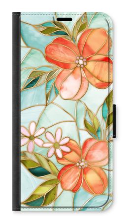 Orange stained glass flower