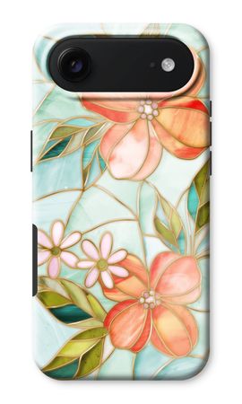 Orange stained glass flower