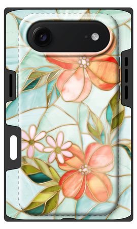 Orange stained glass flower