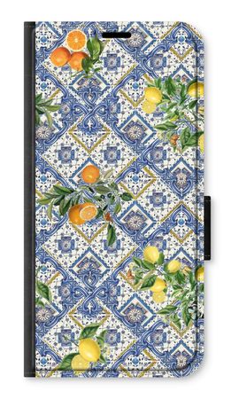 Blue tiles, lemons and oranges - small