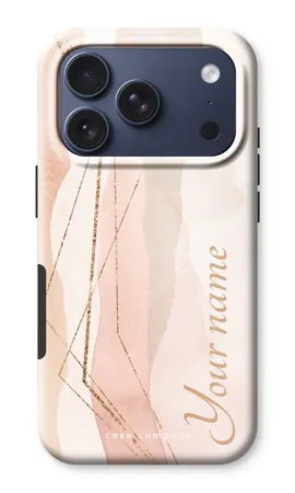 Gold Lines Namecase - Blush