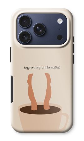 Aggressively drinks coffee