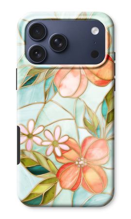 Orange stained glass flower