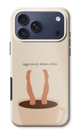 Aggressively drinks coffee