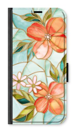 Orange stained glass flower