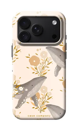 Floral Whales, iPhone 18 Pro strapabíró tok