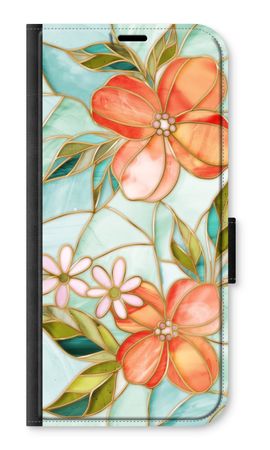 Orange stained glass flower