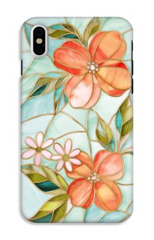 Orange stained glass flower