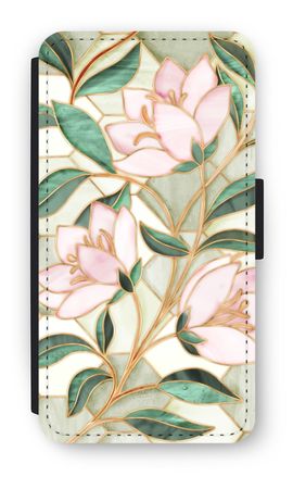 Orange stained glass flower