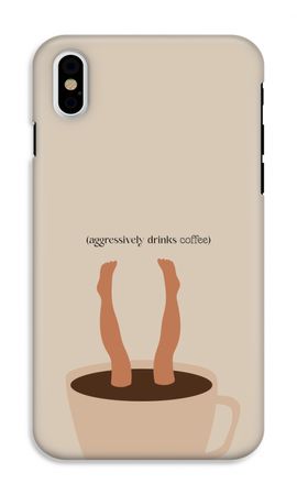 Aggressively drinks coffee