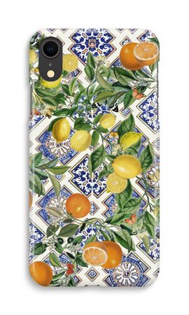 Blue tiles, lemons and oranges
