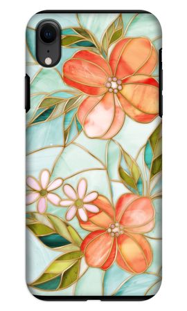 Orange stained glass flower