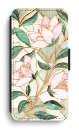 Fleur en vitrail orange