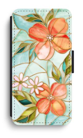 Fleur en vitrail orange