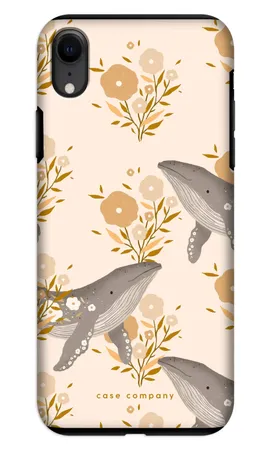 Floral Whales, iPhone XR hårt skal