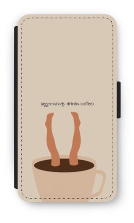 Aggressively drinks coffee