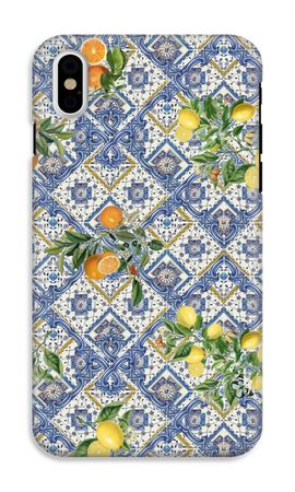Blue tiles, lemons and oranges - small