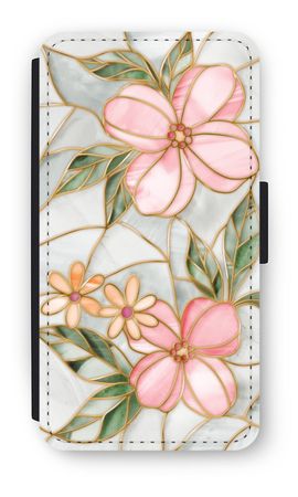 Orange stained glass flower