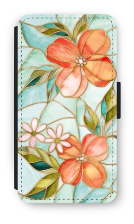 Orange stained glass flower