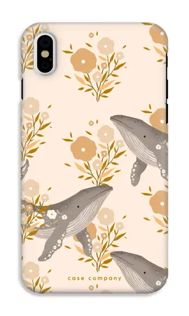 Floral Whales, iPhone XS hårt skal