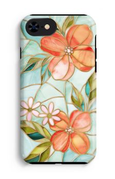 Fleur en vitrail orange