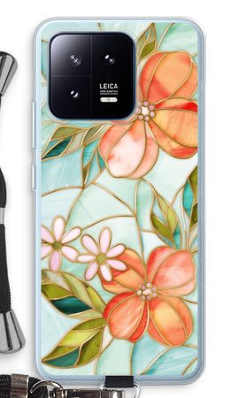 Orange stained glass flower