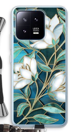 Blue stained glass flowers