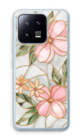 Orange stained glass flower