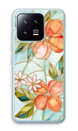 Orange stained glass flower