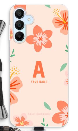 Tropical Pink Flowers Monogram