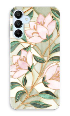 Orange stained glass flower