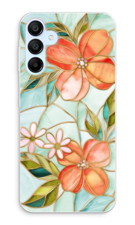 Orange stained glass flower