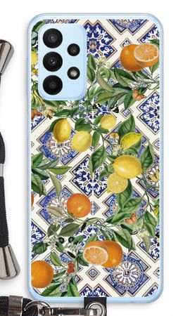 Carreaux bleus, citrons et oranges