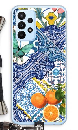 Carreaux bleus et oranges