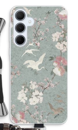 Japanese crane birds blossom
