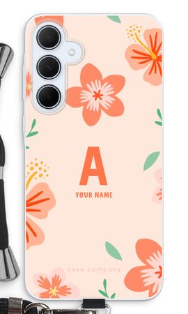 Tropical Pink Flowers Monogram