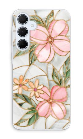 Orange stained glass flower