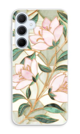 Orange stained glass flower