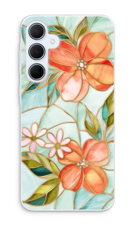 Orange stained glass flower